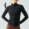 Autumn And Winter Nude Feel Slim Fit Slimming Zipper Yoga Clothes Long Sleeve Outdoor Workout Top