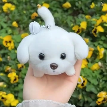 Little White Dog Plush Doll Squeaking Doll Children's Plush Toy Gift for Girlfriend