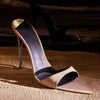 Patent leather fish-mouth flip-flops, simple open-toe sandals, women's thin heels
