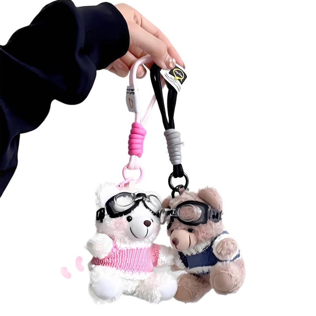 Pilot Bear plush pendant