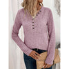 Womens Long Sleeves Ribbed Knit Tunic Shirts V Neck Button Down Slim Fit Blouses Tops