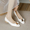 Shallow-mouthed evening breeze bean shoes, soft leather and soft soles, large-sized women's shoes