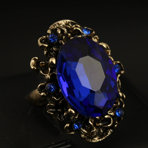 Crystal adjustable ring for women