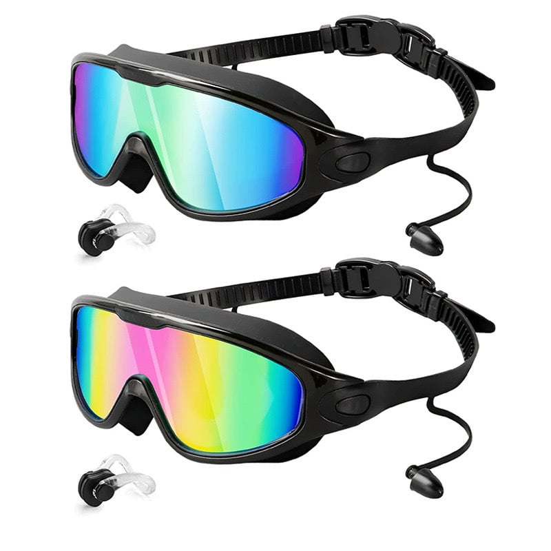 Electroplated waterproof, anti-fog, high-definition wide-field swimming goggles for both men and women