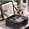 The makeup bag comes with a mirror and a lamp