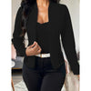 Women's Casual Lace Contrast Open Front Cardigan Jacket Long Sleeve Work Office Suit