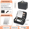 The makeup bag comes with a mirror and a lamp