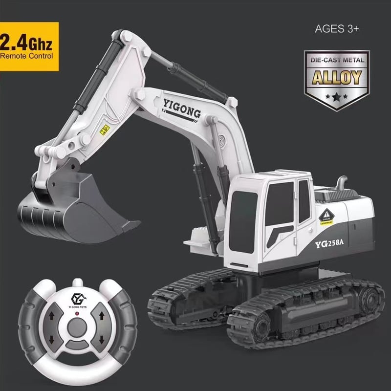 children's remote control excavator engineering vehicle alloy digging dump truck bulldozer toys