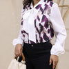 Ladies' Fashionable Geometric Pattern Elegant Temperament Long Sleeved Shirt