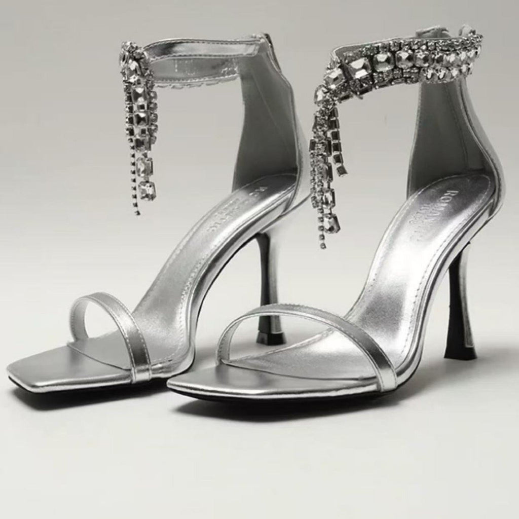 French Rhinestone High Heels