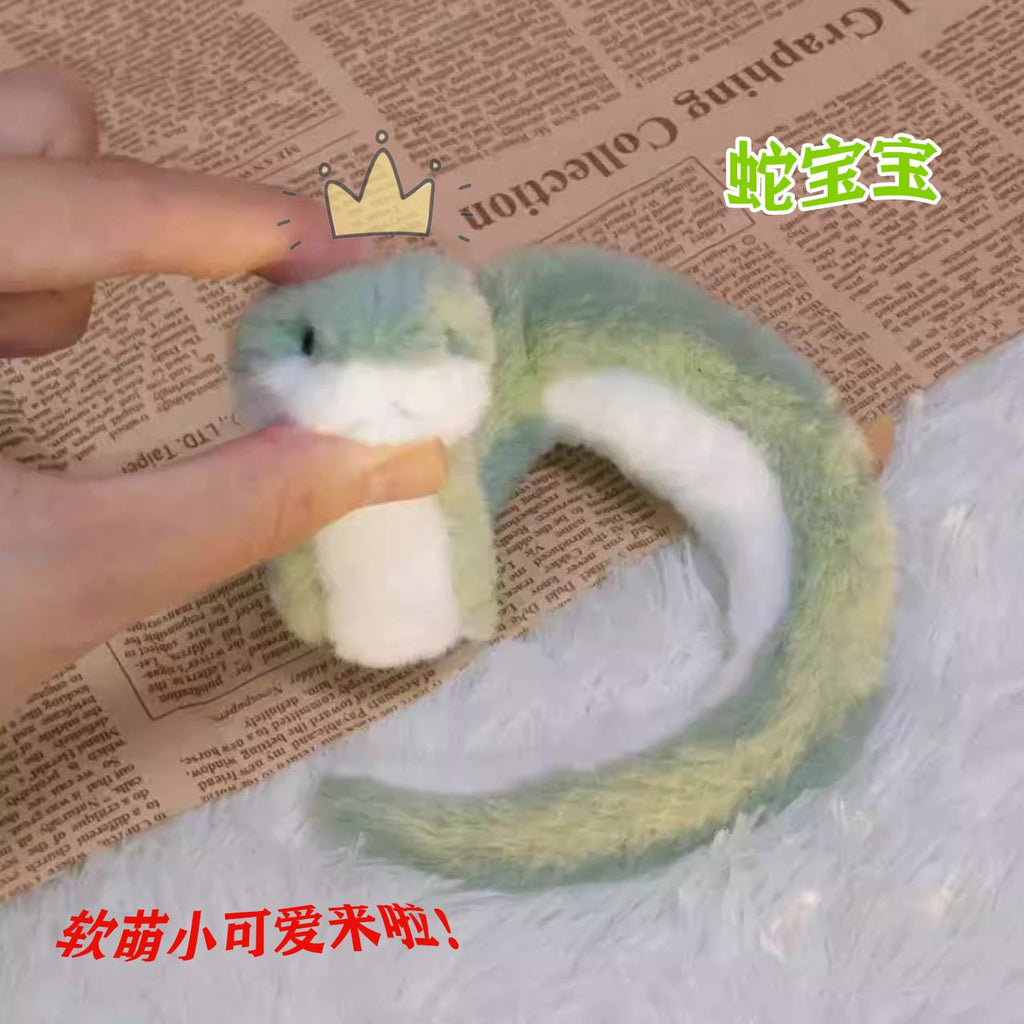 Cute Little Snake Doll Plush Toy Cloth Doll Green Snake Doll Sofa Living Room Decoration