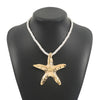 Personalized conch and starfish pendant necklace earrings
