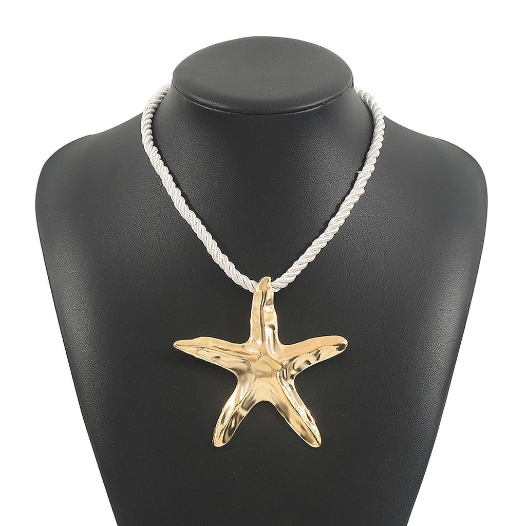 Personalized conch and starfish pendant necklace earrings