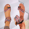 Women's Flat plus size Sandals 2025 New Summer Sandals Bohemian Ethnic Style Round-toe Fashion Outfit