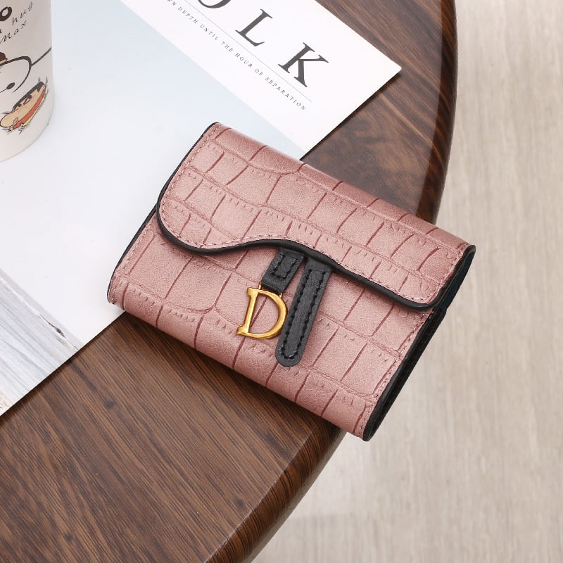 Crocodile-patterned embossed small wallet