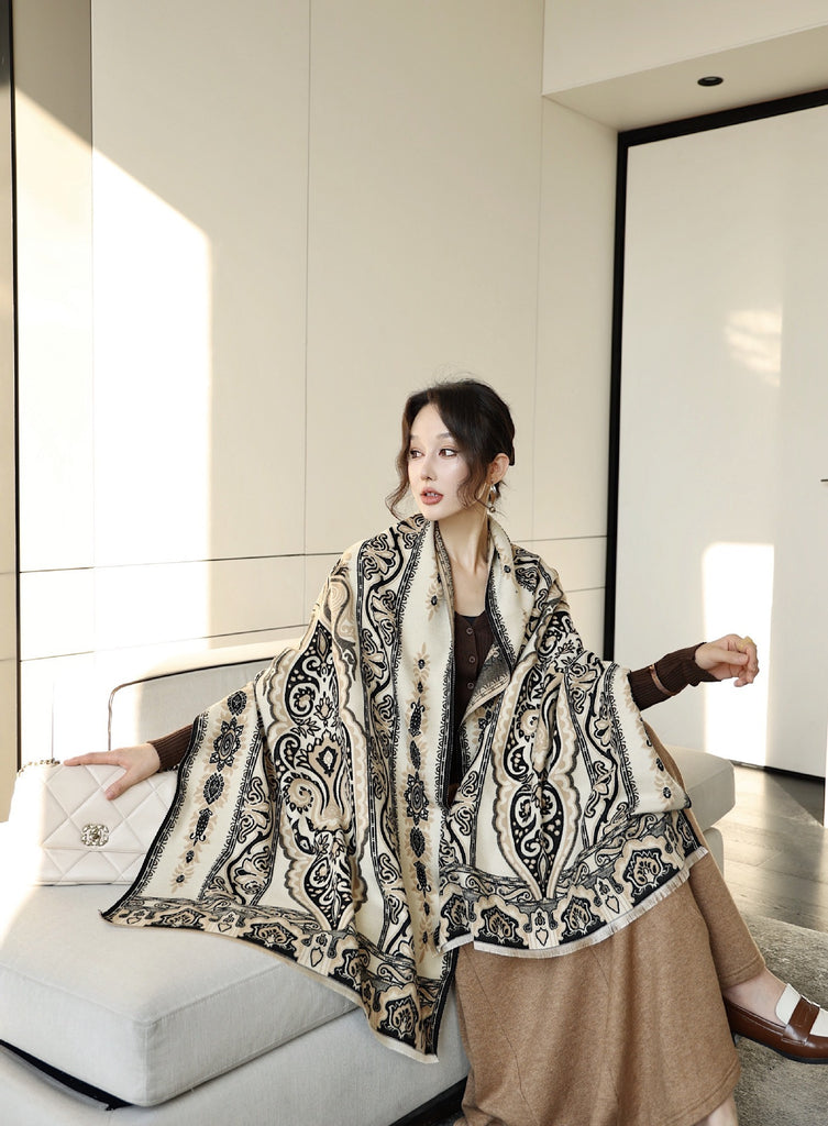 Autumn And Winter High Sense Office Shawl Dual-use Korean Style