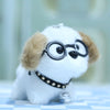 Cute Bell Puppy Plush Toy with Glasses ? Keychain & Bag Pendant