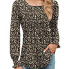 Women's Solid Color Casual Puff Sleeve Round Neck Top