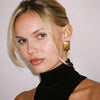 Stainless steel striped symmetrical earrings with a simple and niche design and fashionable stud earrings