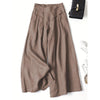 Women's Wide Leg Palazzo Pants Cotton Linen Elastic Waist Casual Pants Breathable Summer Trousers With Pockets