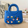 Mini EVA Beach Square Shell Handbag with DIY Hole Pattern