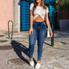 Multi-pocket High-stretch Mid-rise Zipper-hem Skinny Pencil Pants, Urban Style Women's Jeans And Clothing Cargo Jeans Amazon Don't Sell