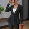 Women's Elegant V-Neck Long Sleeve Textured Beaded Button - Casual Spring & Fall Jacket