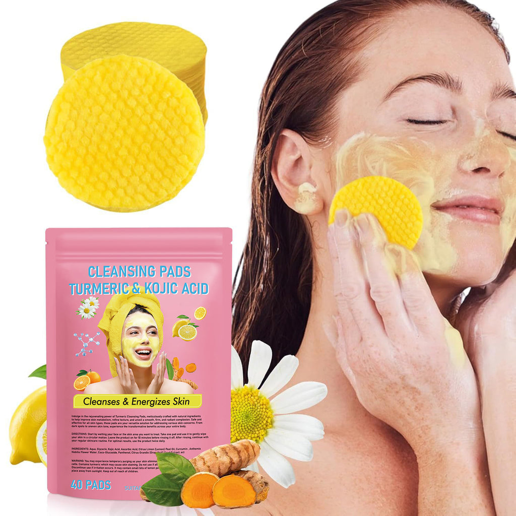 KOJIC ACID & TURMERIC CLEANSING PADS Turmeric Kojic Acid Cleaning Cotton Sheet