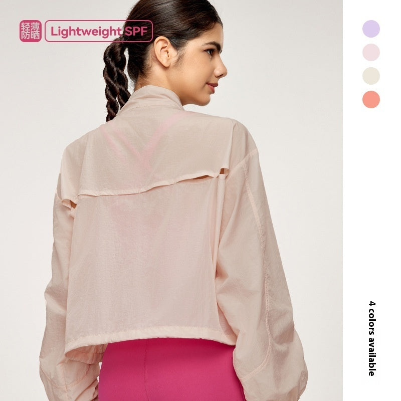 Summer Mountain Stand Collar Sports Jacket Women's Outdoor Breathable Lightweight Cardigan