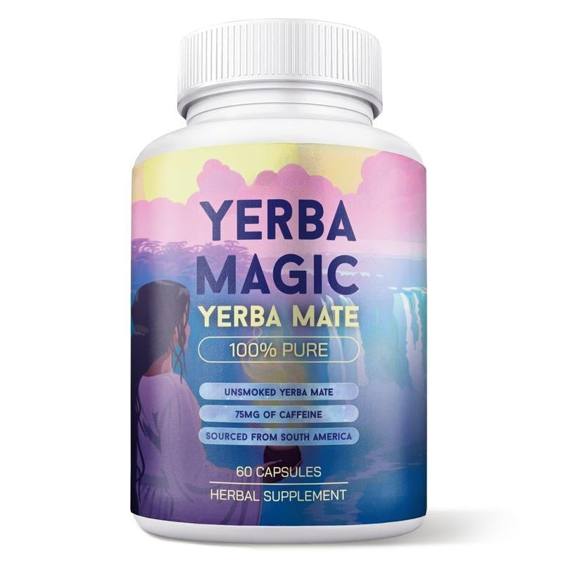 Yerba mate tea capsule bottle