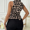 Ladies' Fashionable And Elegant Temperament Versatile Leopard Print Lapel Fashion Vest Top