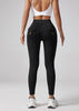 V-waist Yoga Elastic Tight Pants, Women's Peach Hip Lifting Running Speed Drying Yoga Pants, Workwear Pocket Button Pants