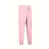 Women's Cargo Jogger Pants Matching With Flap Pockets & Drawstring Waistband