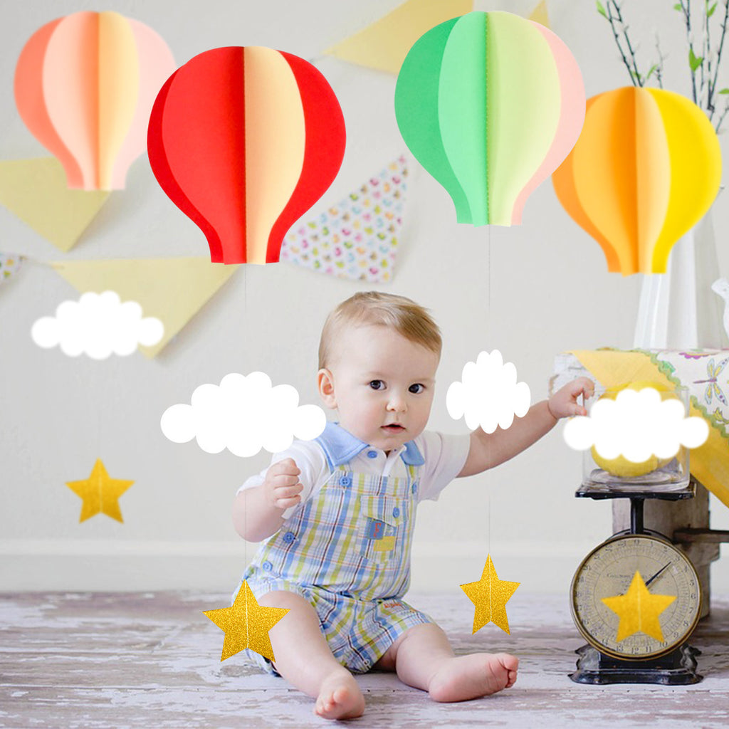 Wedding holiday birthday party decoration supplies three-dimensional hanging ornaments love hot air balloon cloud window pendant
