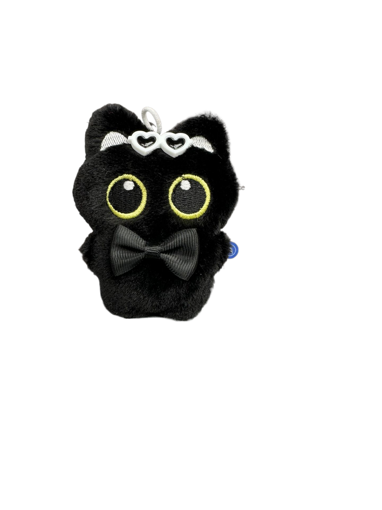 Cute Squeaking Black Cat Plush Doll Keychain Pendant