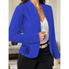 Women's Casual Lace Contrast Open Front Cardigan Jacket Long Sleeve Work Office Suit