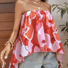 Ladies' Printed Strapless Design With A Slimming And Fashionable Camisole Top