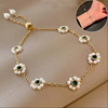 French style Titanium Steel Bracelet Imitation Pearl with Versatile Emerald Accents