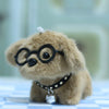 Cute Bell Puppy Plush Toy with Glasses ? Keychain & Bag Pendant