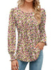 Women's Solid Color Casual Puff Sleeve Round Neck Top