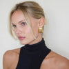 Stainless steel striped symmetrical earrings with a simple and niche design and fashionable stud earrings