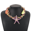 Personalized conch and starfish pendant necklace earrings