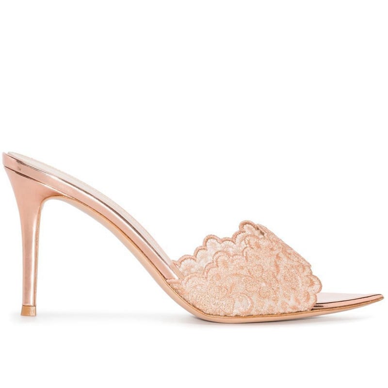 lace high heel slippers