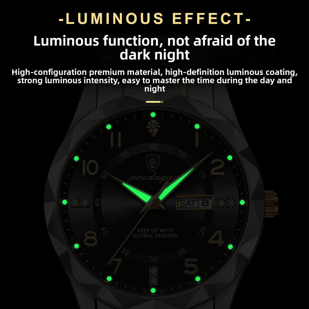 Waterproof luminous watch for men