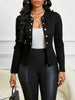 Office Ready Elegant Women's Solid Color Button Up Blazer