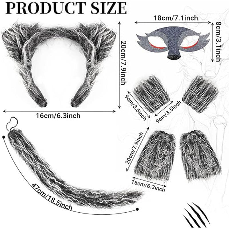 Wolf Ears Head Button Mask